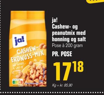 Otto Duborg Ja! cashew- og peanutmix med honning og salt tilbud