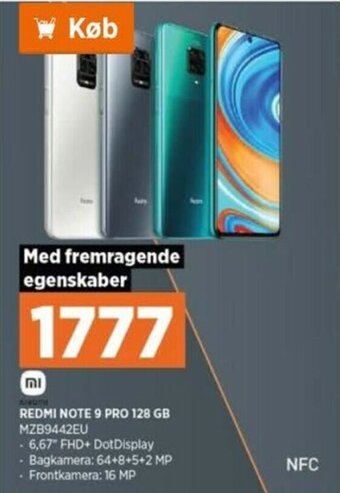 Power Redmi Note 9 Pro 128 gb MZB9442EU tilbud