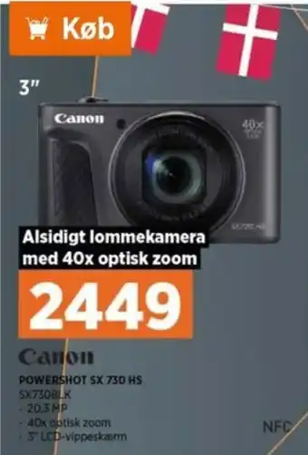 Power Canon Powershot SX 730 HS SX730BLK tilbud