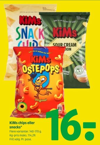 Coop 365 Kims chips tilbud
