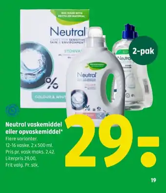 Coop 365 Neutral opvaskemiddel tilbud