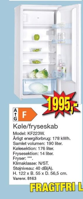 Harald Nyborg Wasco køle/fryseskab tilbud