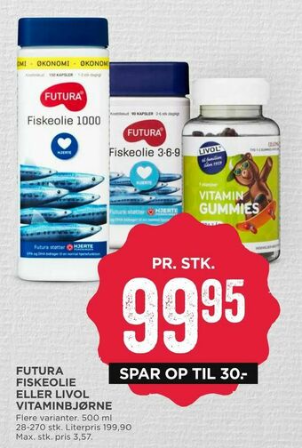 MENY Futura fiskeolie eller livol vitaminbjørne tilbud