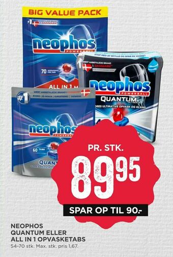 MENY Neophos quantum eller all in 1 opvasketabs tilbud