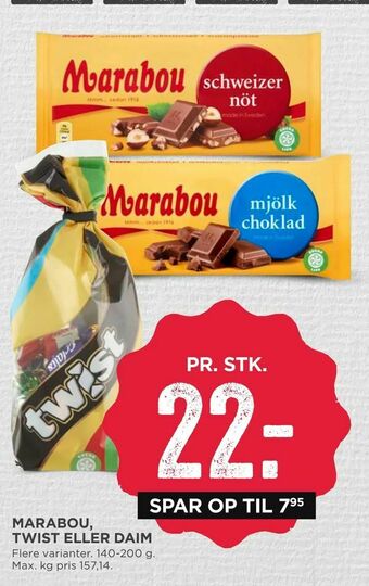 Marabou, twist eller daim