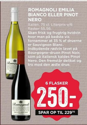 MENY Romagnoli emilia bianco eller pinot nero tilbud
