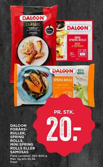 MENY Daloon forårs­ ruller, spring rolls, mini spring rolls eller samosas tilbud