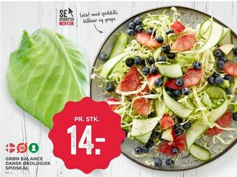 MENY Grøn balance dansk økologisk spidskål tilbud