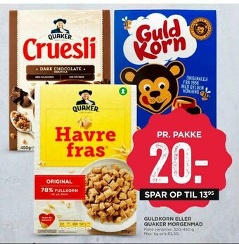 MENY Guldkorn eller quaker morgenmad tilbud