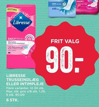 MENY Libresse trusseindlæg eller intimpleje tilbud
