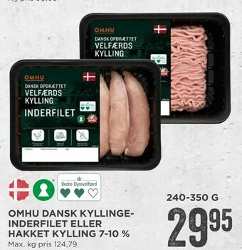 MENY Omhu dansk kyllingeinderfilet eller hakket kylling 7-10 % tilbud