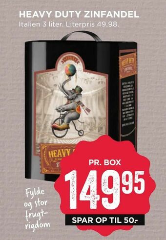 MENY Heavy duty zinfandel tilbud