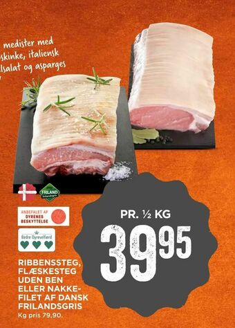 MENY Ribbenssteg, flæskesteg uden ben eller nakkefilet af dansk frilandsgris tilbud