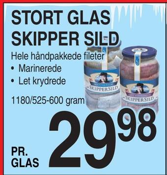 ABC Lavpris Stort glas skipper sild tilbud