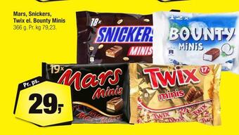 Calle Mars, snickers, twix el. bounty minis tilbud