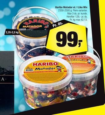 Calle Haribo matador el. i like mix tilbud