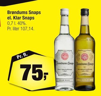 Calle Brøndums snaps el. klar snaps tilbud