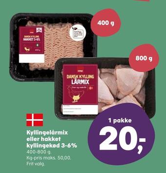 Kvickly Kyllingelårmix eller hakket kyllingekød 3-6% tilbud
