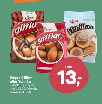 Kvickly Pågen gifflar eller vanillas tilbud