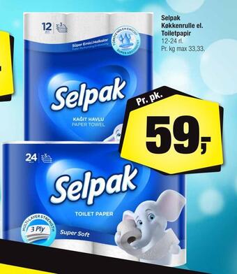 Calle Selpak køkkenrulle el. toiletpapir tilbud