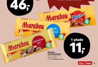 Kvickly Marabou chokoladeplader tilbud