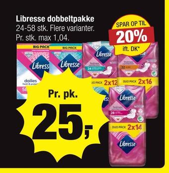 Calle Libresse dobbeltpakke tilbud