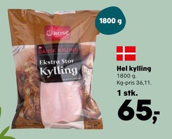 Kvickly Hel kylling tilbud