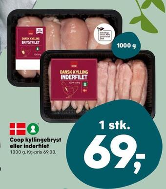 Kvickly Coop kyllingebryst eller inderfilet tilbud