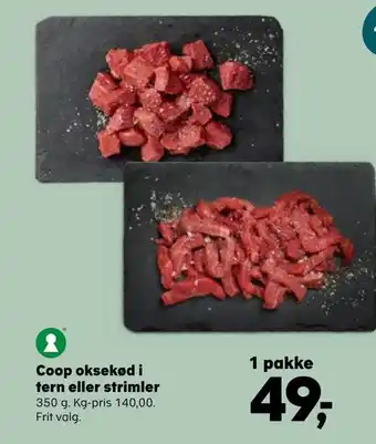 Kvickly Coop oksekød i tern eller strimler tilbud
