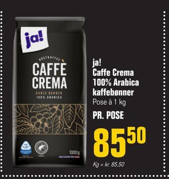 Poetzsch Padborg Ja! caffe crema 100% arabica kaffebønner tilbud