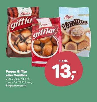 SuperBrugsen Pågen gifflar eller vanillas tilbud