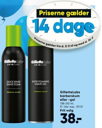 Bilka Gillettelabs barberskum eller -gel tilbud