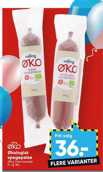 Bilka Økologisk spegepølse tilbud