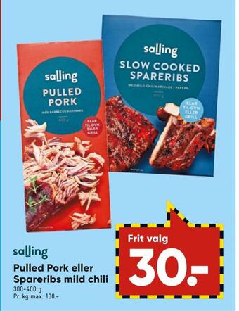 Pulled pork eller spareribs mild chili