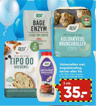 Bilka Valsemøllen mel, bageblanding, kerner eller frø tilbud
