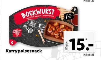 Lidl Karrypølsesnack tilbud