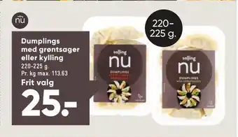 Dumplings med grøntsager eller kylling