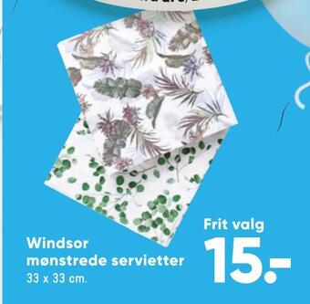 Bilka Windsor mønstrede servietter tilbud