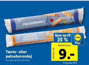 Tærte- eller pølsehornsdej