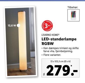 Lidl Led-standerlampe rgbw tilbud