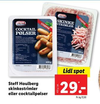 Lidl Steff houlberg skinkestrimler eller cocktailpølser tilbud