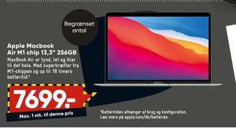 Bilka Apple macbook air m1 chip 13,3 256gb tilbud