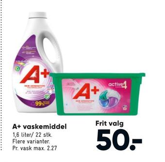 Bilka A+ vaskemiddel tilbud
