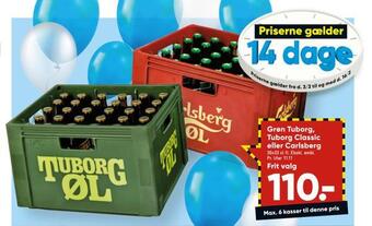 Bilka Grøn tuborg, tuborg classic eller carlsberg tilbud