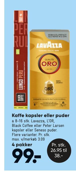 Kaffe kapsler eller puder