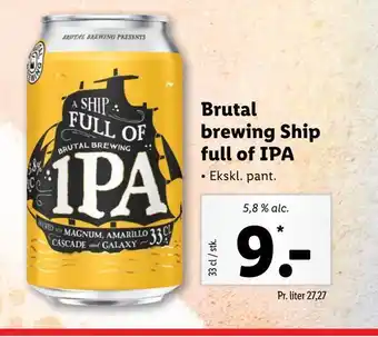 Lidl Brutal brewing ship full of ipa tilbud