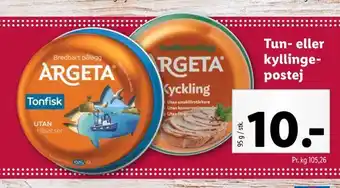 Lidl Tun- eller kyllingepostej tilbud