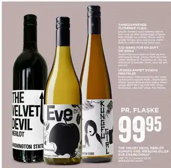 MENY The velvet devil merlot, kungfu girl riesling eller eve chardonnay tilbud