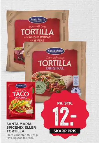 MENY Santa maria spicemix eller tortilla tilbud