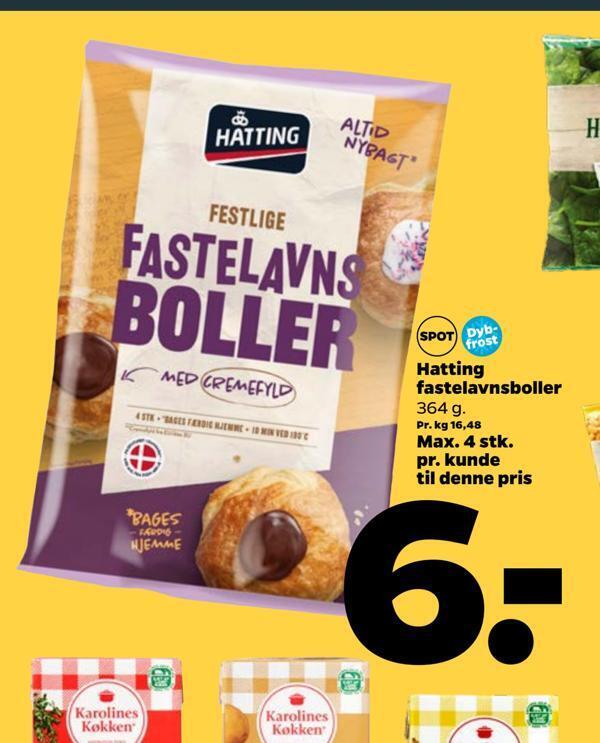 Hatting fastelavnsboller tilbud hos Netto